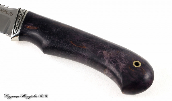 Нож Рыбак S390 мельхиор стабилизированная карельская береза(фиолетовая)