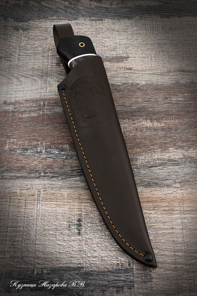 Hunting knife Golden Eagle H12MF black hornbeam stabilized Karelian birch (purple)