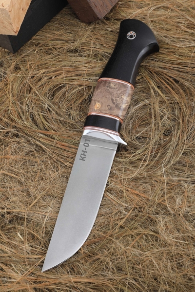 Нож Беркут КН-01 рукоять черный граб карельская береза коричневая