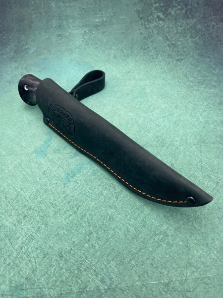 Нож Беркут сталь ламинированный дамаск  рукоять карельская береза фиолетовая (распродажа) 