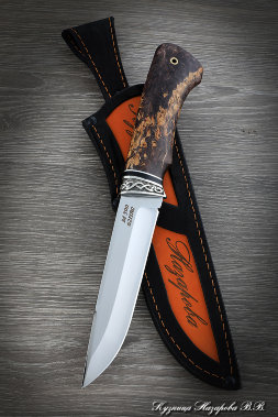 Нож Вепрь M390 карельская береза коричневая
