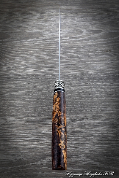 Нож Вепрь M390 карельская береза коричневая