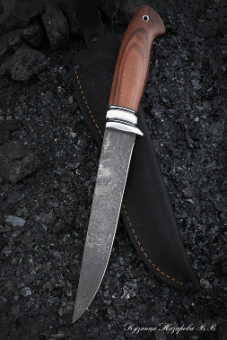 Нож Касатка средний филейный Х12МФ палисандр акрил белый