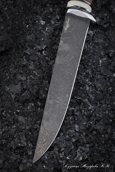 Нож Касатка средний филейный Х12МФ палисандр акрил белый