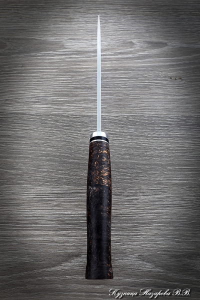 Knife Taiga steel M390 handle Karelian birch brown