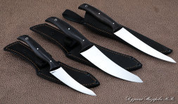Набор ножей Шеф 95х18 черный граб