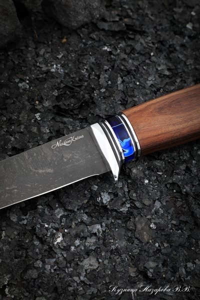 Нож Касатка средний филейный Х12МФ палисандр акрил синий