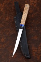 Uchar knife 95h18 handle G10 black, acrylic blue, zebrano