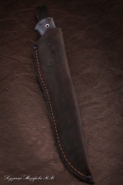 Нож Овод сталь N690 карельская береза фиолетовая акрил