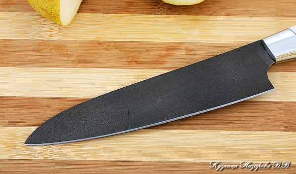 Knife Chef No. 3 steel H12MF handle acrylic white