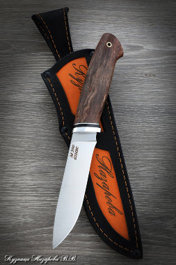 Knife Sokol 2 steel M390 handle Karelian birch brown
