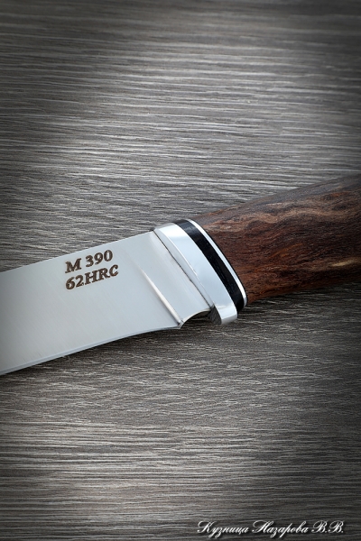 Нож Сокол 2 сталь M390 рукоять карельская береза коричневая