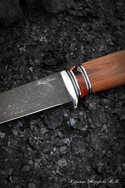 Нож Касатка средний филейный Х12МФ палисандр акрил красный
