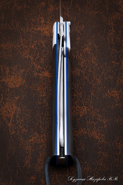Нож складной Якут сталь Х12МФ накладки G10 черная с белой (NEW)
