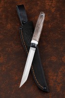 Knife Jay 95h18 handle G10 black, elk horn, Karelian birch brown