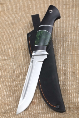 Нож Боец КН-01 рукоять черный граб карельская береза зеленая