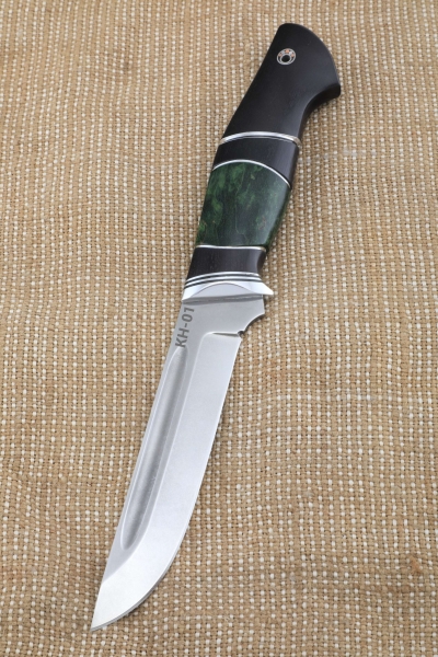 Нож Боец КН-01 рукоять черный граб карельская береза зеленая