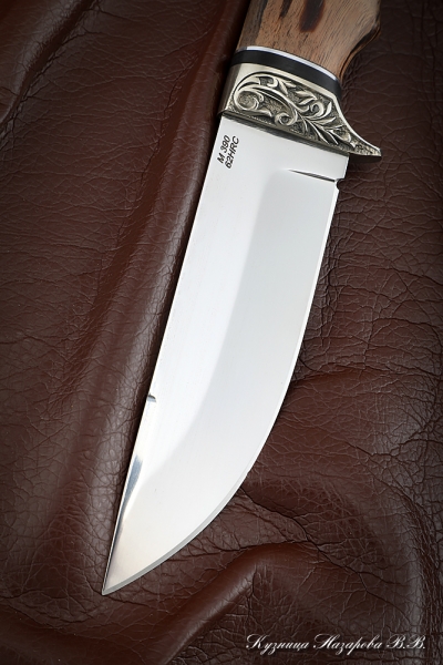 Нож Гепард M390 карельская береза коричневая