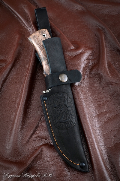 Нож Гепард M390 карельская береза коричневая