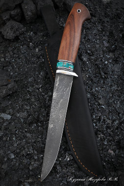 Нож Касатка средний филейный Х12МФ палисандр акрил зеленый