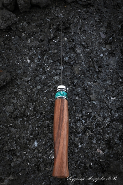 Нож Касатка средний филейный Х12МФ палисандр акрил зеленый