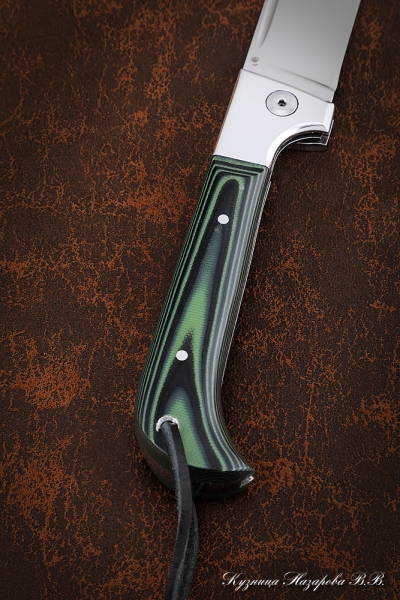 Folding Knife Pchak steel Elmax lining Mikarta Green