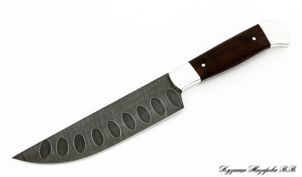 Chef No. 7 Damascus,wenge duralumin with a notch