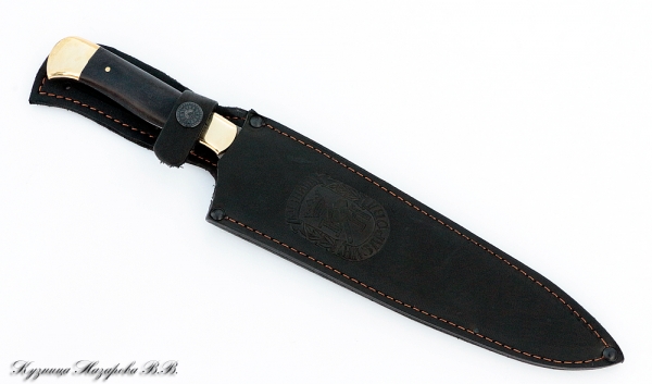 Нож Шеф-Повар №1 х12мф черный граб латунь
