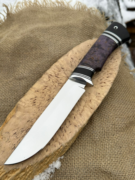 Нож &quot;Овод&quot; сталь х12мф, рукоять карельская береза фиолетовая (распродажа) 