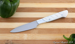 Нож Шеф овощной сталь 95х18 рукоять акрил белый