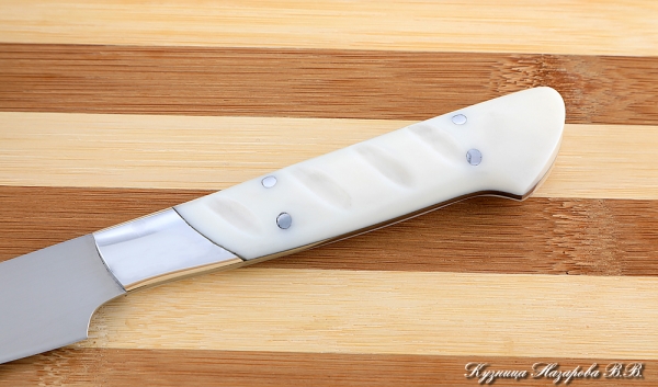 Chef vegetable knife steel 95h18 handle acrylic white
