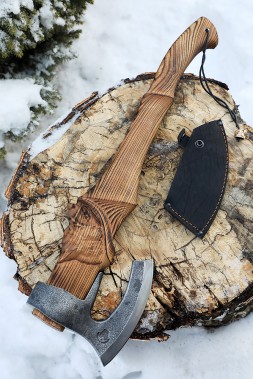 Axe-40 metal cooking carbon+HVG ash carved