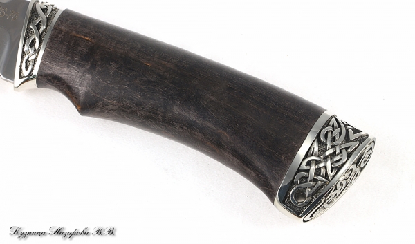 Knife Boar S390 nickel silver stabilized Karelian birch (brown)