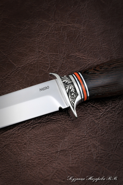 Нож Пехотинец сталь N690 венге акрил мельхиор 