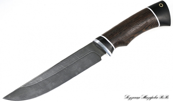 Нож Овод 2 дамаск черный граб венге