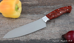 Knife Chef No. 10 steel 95h18 handle acrylic red