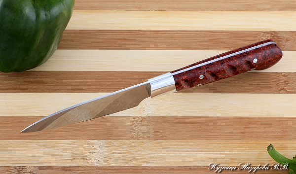 Chef vegetable knife steel 95h18 handle acrylic red
