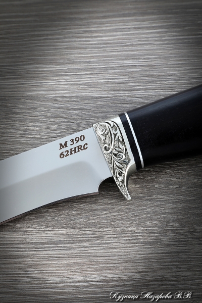 Нож Варан M390 мельхиор черный граб