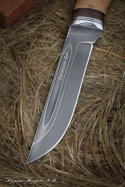 Hunting knife Fighter steel R18 birch bark