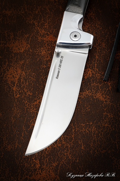 Нож складной Пчак сталь S390 накладки карбон