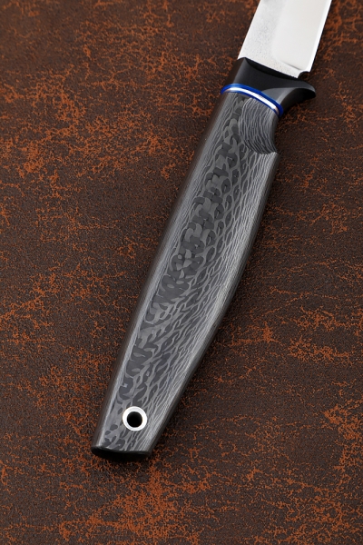 Knife Queen 95h18 handle G10 black, carbon
