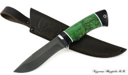 Knife Gyrfalcon H12MF black hornbeam stabilized Karelian birch (green)