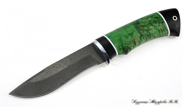 Нож Кречет х12мф черный граб стабилизированная карельская береза (зеленая)