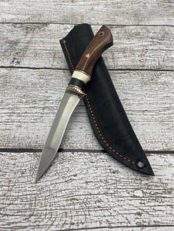 Нож Белуга сталь S390 рукоять мокуме Гане черный граб зуб мамонта железное дерево(распродажа)