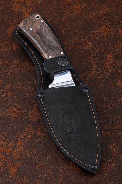 Нож Морпех цельнометаллический сталь N690 карельская береза коричневая 