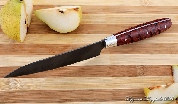 Knife Chef No. 3 steel H12MF handle acrylic red