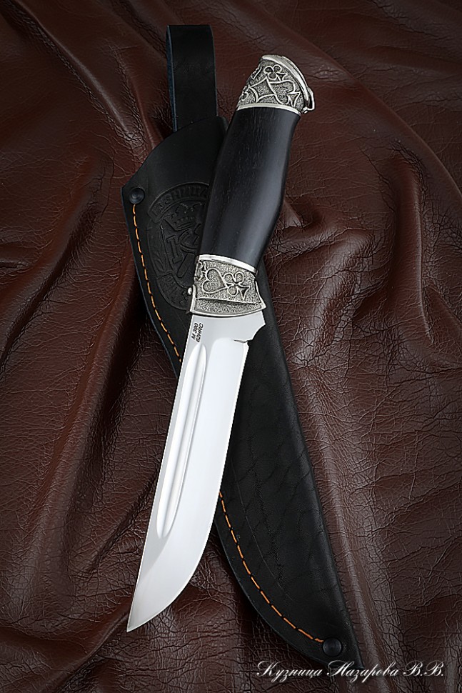 Нож Боец M390 мельхиор черный граб