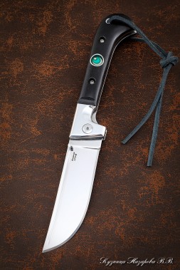 Folding Knife Pchak Steel H12MF Lining Black Hornbeam with Muslim Badge
