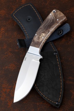 Нож Морпех Elmax цельнометаллический карельская береза коричневая