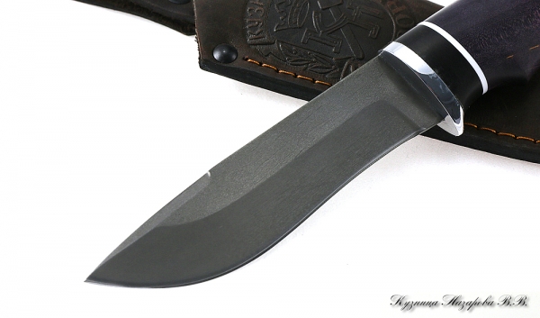 Нож Кречет х12мф черный граб стабилизированная карельская береза (фиолетовая)
